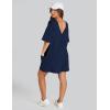 imageYeokou Rompers for Women Casual Short Sleeve Oversized Athletic Workout Reversible Hot Shot Tee Romper Deep PocketsNavy