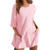 imageYeokou Rompers for Women Casual Short Sleeve Oversized Athletic Workout Reversible Hot Shot Tee Romper Deep PocketsPink