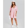 imageYeokou Rompers for Women Casual Short Sleeve Oversized Athletic Workout Reversible Hot Shot Tee Romper Deep PocketsPink