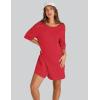 imageYeokou Rompers for Women Casual Short Sleeve Oversized Athletic Workout Reversible Hot Shot Tee Romper Deep PocketsRed
