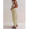 imageYeokou Women Corduroy Bib Overalls Fall Barrel Leg Jumpsuits Adjustable Straps Multi Pockets Long Pants RompersBeige