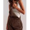 imageYeokou Women Corduroy Bib Overalls Fall Barrel Leg Jumpsuits Adjustable Straps Multi Pockets Long Pants RompersBrown