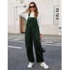 imageYeokou Women Corduroy Bib Overalls Fall Barrel Leg Jumpsuits Adjustable Straps Multi Pockets Long Pants RompersDarkgreen