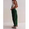 imageYeokou Women Corduroy Bib Overalls Fall Barrel Leg Jumpsuits Adjustable Straps Multi Pockets Long Pants RompersDarkgreen