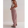 imageYeokou Women Corduroy Bib Overalls Fall Barrel Leg Jumpsuits Adjustable Straps Multi Pockets Long Pants RompersPink