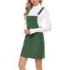 imageYeokou Womens Casual Corduroy Bib Knee Length Overalls Pinafore Midi Dress JumpsuitArmygreen