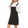 imageYeokou Womens Casual Corduroy Bib Knee Length Overalls Pinafore Midi Dress JumpsuitBlack
