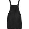 imageYeokou Womens Casual Corduroy Bib Knee Length Overalls Pinafore Midi Dress JumpsuitBlack