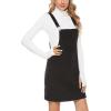 imageYeokou Womens Casual Corduroy Bib Knee Length Overalls Pinafore Midi Dress JumpsuitBlack