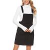 imageYeokou Womens Casual Corduroy Bib Knee Length Overalls Pinafore Midi Dress JumpsuitBlack