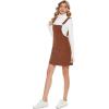 imageYeokou Womens Casual Corduroy Bib Knee Length Overalls Pinafore Midi Dress JumpsuitBrown