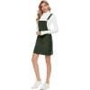 imageYeokou Womens Casual Corduroy Bib Knee Length Overalls Pinafore Midi Dress JumpsuitDarkgreen