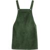 imageYeokou Womens Casual Corduroy Bib Knee Length Overalls Pinafore Midi Dress JumpsuitDarkgreen