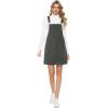 imageYeokou Womens Casual Corduroy Bib Knee Length Overalls Pinafore Midi Dress JumpsuitGrey