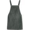 imageYeokou Womens Casual Corduroy Bib Knee Length Overalls Pinafore Midi Dress JumpsuitGrey