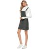 imageYeokou Womens Casual Corduroy Bib Knee Length Overalls Pinafore Midi Dress JumpsuitGrey