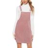 imageYeokou Womens Casual Corduroy Bib Knee Length Overalls Pinafore Midi Dress JumpsuitPink