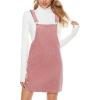imageYeokou Womens Casual Corduroy Bib Knee Length Overalls Pinafore Midi Dress JumpsuitPink