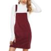 imageYeokou Womens Casual Corduroy Bib Knee Length Overalls Pinafore Midi Dress JumpsuitWinered
