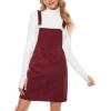 imageYeokou Womens Casual Corduroy Bib Knee Length Overalls Pinafore Midi Dress JumpsuitWinered