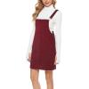 imageYeokou Womens Casual Corduroy Bib Knee Length Overalls Pinafore Midi Dress JumpsuitWinered