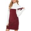 imageYeokou Womens Casual Corduroy Bib Knee Length Overalls Pinafore Midi Dress JumpsuitWinered
