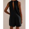 imageYeokou Womens Casual Rompers Stretchy Onesie Summer Sleeveless Shorts Jumpsuits with PocketsBlack