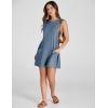 imageYeokou Womens Casual Rompers Stretchy Onesie Summer Sleeveless Shorts Jumpsuits with PocketsBluegrey
