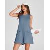 imageYeokou Womens Casual Rompers Stretchy Onesie Summer Sleeveless Shorts Jumpsuits with PocketsBluegrey