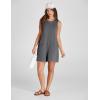 imageYeokou Womens Casual Rompers Stretchy Onesie Summer Sleeveless Shorts Jumpsuits with PocketsDarkgrey