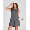 imageYeokou Womens Casual Rompers Stretchy Onesie Summer Sleeveless Shorts Jumpsuits with PocketsDarkgrey