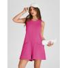 imageYeokou Womens Casual Rompers Stretchy Onesie Summer Sleeveless Shorts Jumpsuits with PocketsHotpink
