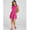 imageYeokou Womens Casual Rompers Stretchy Onesie Summer Sleeveless Shorts Jumpsuits with PocketsHotpink