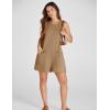 imageYeokou Womens Casual Rompers Stretchy Onesie Summer Sleeveless Shorts Jumpsuits with PocketsKhaki