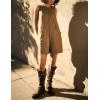 imageYeokou Womens Casual Rompers Stretchy Onesie Summer Sleeveless Shorts Jumpsuits with PocketsKhaki