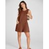 imageYeokou Womens Casual Rompers Stretchy Onesie Summer Sleeveless Shorts Jumpsuits with PocketsRust