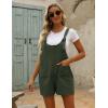 imageYeokou Womens Casual Summer Cotton Linen Rompers Overalls Jumpsuit ShortsArmygreen