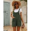 imageYeokou Womens Casual Summer Cotton Linen Rompers Overalls Jumpsuit ShortsArmygreen