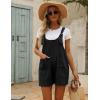 imageYeokou Womens Casual Summer Cotton Linen Rompers Overalls Jumpsuit ShortsBlack