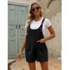 imageYeokou Womens Casual Summer Cotton Linen Rompers Overalls Jumpsuit ShortsBlack