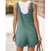 imageYeokou Womens Casual Summer Cotton Linen Rompers Overalls Jumpsuit ShortsDark Green