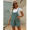 imageYeokou Womens Casual Summer Cotton Linen Rompers Overalls Jumpsuit ShortsDark Green
