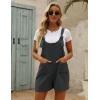 imageYeokou Womens Casual Summer Cotton Linen Rompers Overalls Jumpsuit ShortsDarkgrey