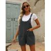 imageYeokou Womens Casual Summer Cotton Linen Rompers Overalls Jumpsuit ShortsDarkgrey