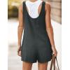 imageYeokou Womens Casual Summer Cotton Linen Rompers Overalls Jumpsuit ShortsDarkgrey