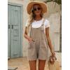 imageYeokou Womens Casual Summer Cotton Linen Rompers Overalls Jumpsuit ShortsKhaki