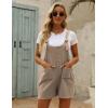 imageYeokou Womens Casual Summer Cotton Linen Rompers Overalls Jumpsuit ShortsKhaki