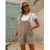 imageYeokou Womens Casual Summer Cotton Linen Rompers Overalls Jumpsuit ShortsKhaki