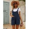 imageYeokou Womens Casual Summer Cotton Linen Rompers Overalls Jumpsuit ShortsNavy