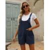 imageYeokou Womens Casual Summer Cotton Linen Rompers Overalls Jumpsuit ShortsNavy